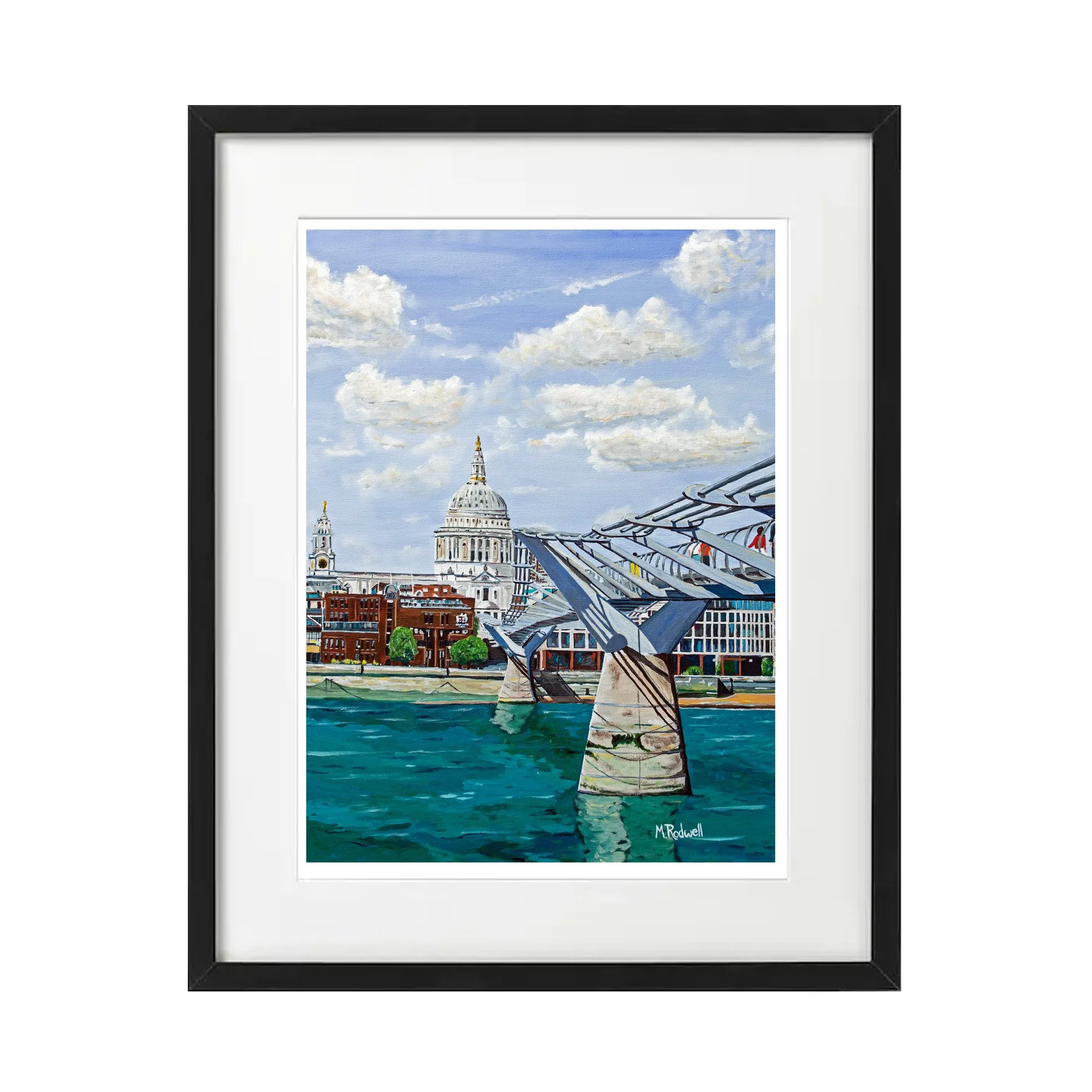St. Paul's Cathedral アート作品 LKersh Colourful Modern Painting of St Paul's Cathedral and Millennium